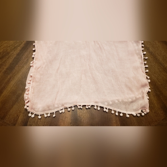 Pink Pom-Pom Trim Bathing Suit Cover Up 6x - Picture 4 of 6